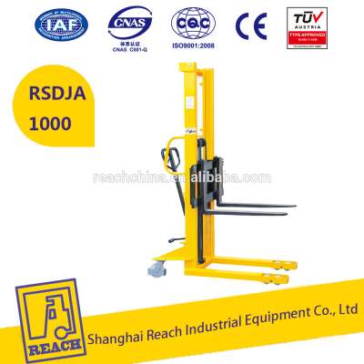 Hand Hydraulic Fork Lift Type Manual Pallet Stacker with adjustable forks